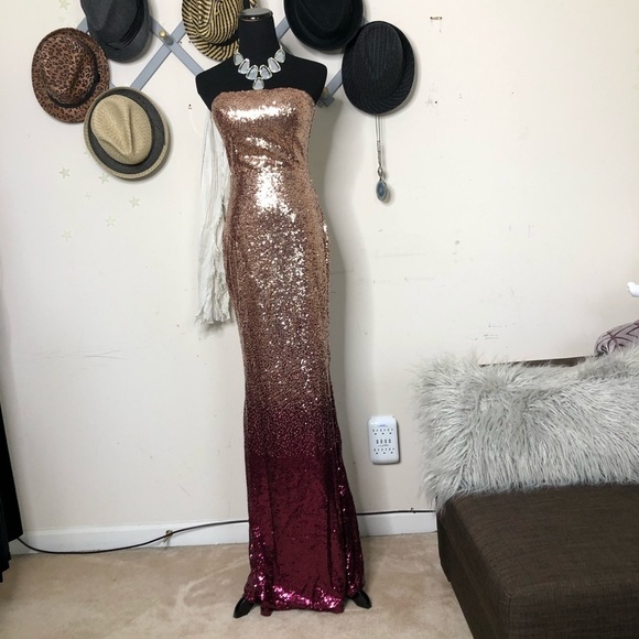 SEQUINED ombré sequined maxi dress - Picture 8 of 9